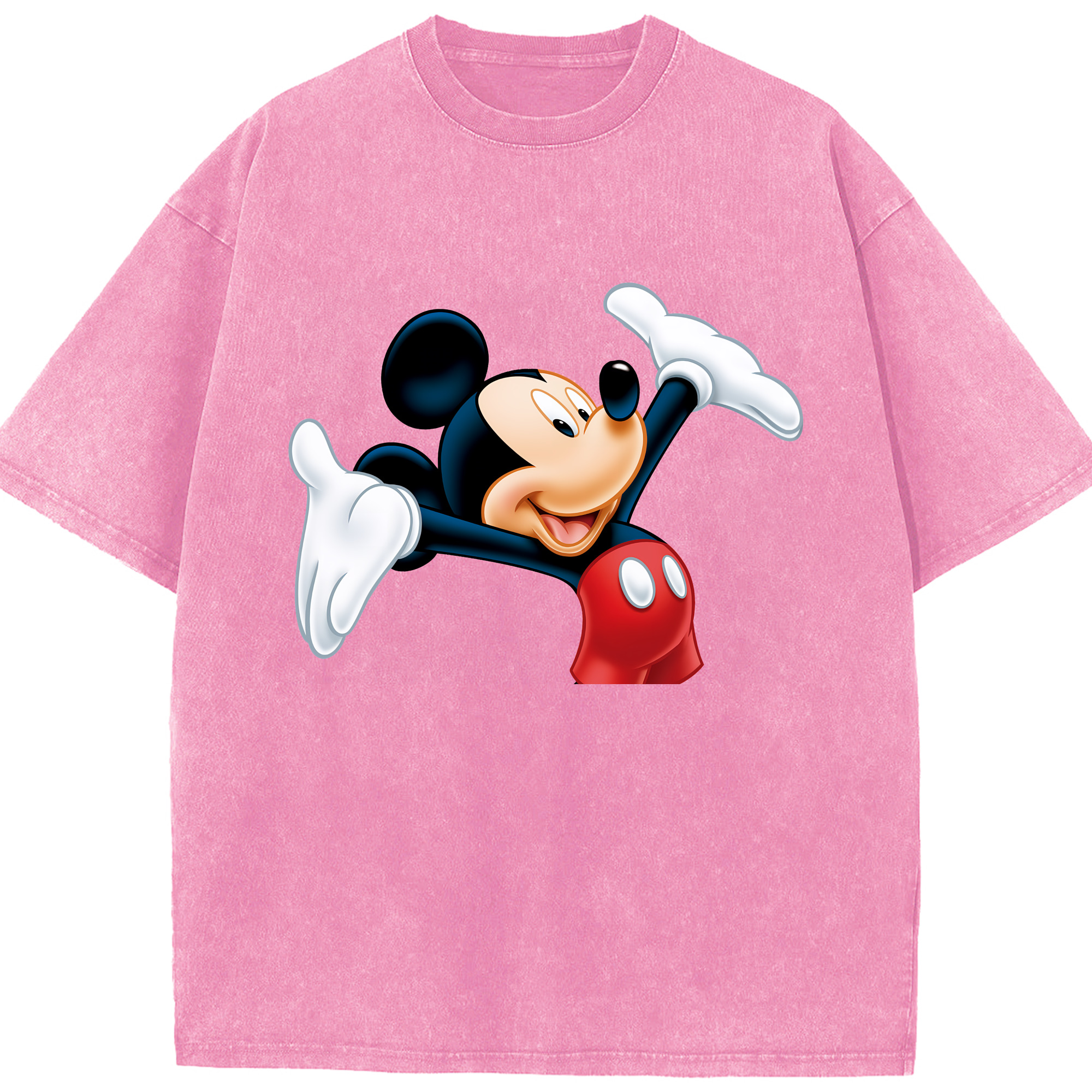 （画像用） ミッキーマウス Mickey Mouse 綿100% ヴィンテージ風 半袖Tシャツ（フロントプリント）